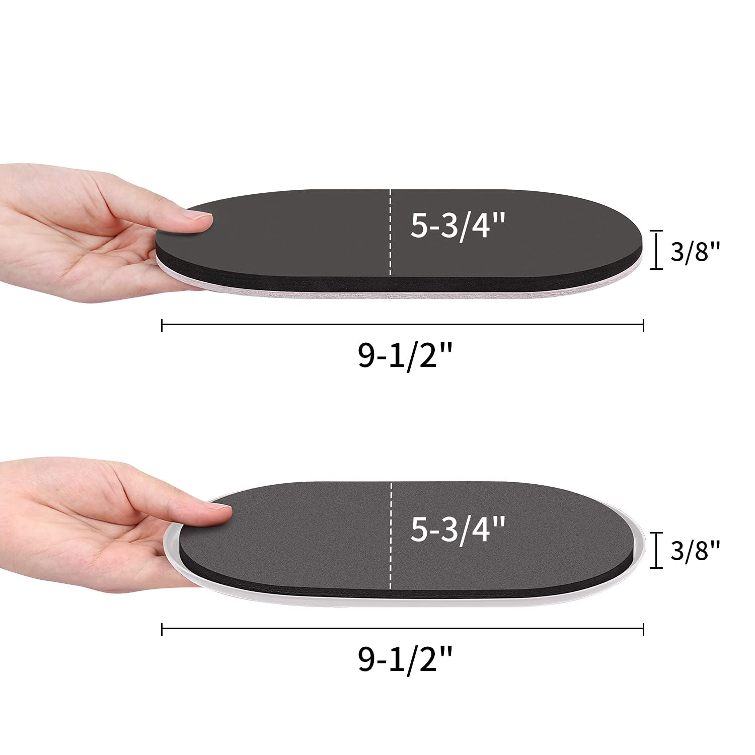 Ezprotekt 8 Pack 9-1/2" x 5-3/4" Oval Reusable Large Furniture Sliders for Carpet and Hardwood Floors,4 PCS Felt Furniture Movers for Hard Surface, 4 PCS Moving Pads for Carpet (Beige)