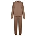 thumbnail image 6 of Lumtrix Womens Sweatsuits 2 Piece Set Fashion Clothing Winter Oversized Long Sleeve Hoodie Sweatpants Fall Tracksuits with Pockets Coffee 2XL, 6 of 8