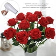 thumbnail image 4 of 10 PCS Artificial Red Roses Flowers for Valentine's Day, Realistic Blossom Roses, Real Touch Silk Rose, Single Fake Flower Long Stem Bouquets for Home Wedding Party Decoration (10Pcs, Red), 4 of 6