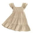thumbnail image 4 of Girls Maxi Summer Short Flutter Sleeve Casual Dress with Pockets for 4-14 Y Princess Dress Up for Girls 4-6 First Birthday Outfit Girl, 4 of 9