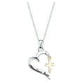 thumbnail image 2 of Little Luxuries Women's 18" Two-Tone Gold Flash Plated Sterling Silver "Faith Hope Love" Pendant Necklace, 2 of 4