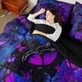 thumbnail image 4 of Castle Fairy Female Men Women Flying Butterflies Bedding Comforter Set 7 Pieces,Gradient Universe Cosmos Full Bedding Set Lightweight,Abstract Galaxy Plaid Fitted Sheet Flat Sheet, 4 of 8