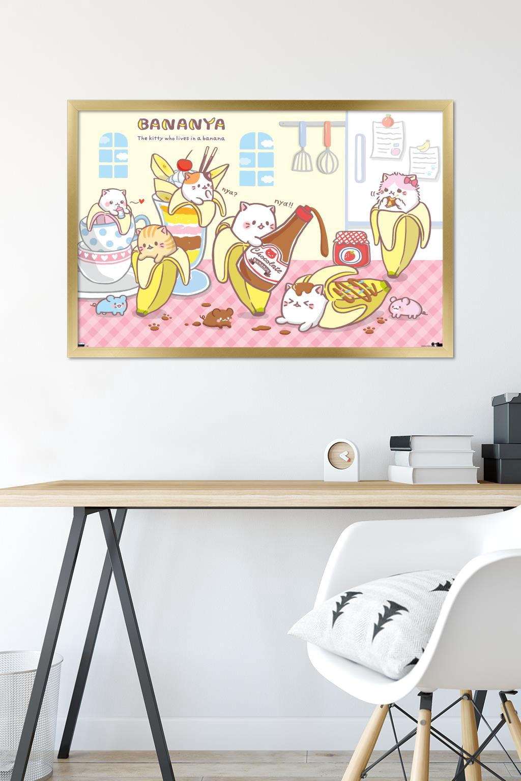 Bananya - Chocolate Wall Poster, 22.375" x 34" Framed