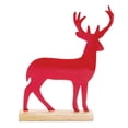thumbnail image 3 of Melrose Deer Silhouette with Wooden Base Christmas Figurines - 11" - Set of 2, 3 of 3