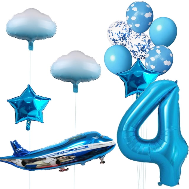Set de globos aeroplanos MPRVAKYF para decoración de fiestas, 31 pulgadas, azul