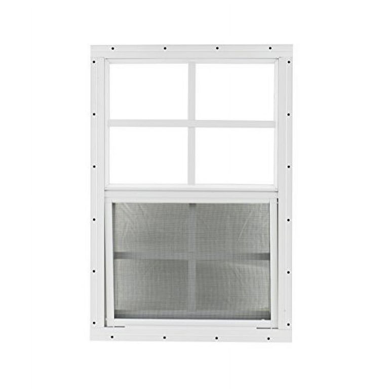 Windows and More 14" X 21" White Flush Mount Tempered Glass, Playhouse Windows, Chicken Coop Windows