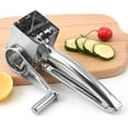 thumbnail image 4 of PENGXIANG Rotary Cheese Grater with handle 3 Interchangeable Drum Blades Reusable Stainless Steel Rotary Cheese Grater Slicer Handheld Portable Cheese Cutter Shredder Fine Coarse Super Sh, 4 of 11