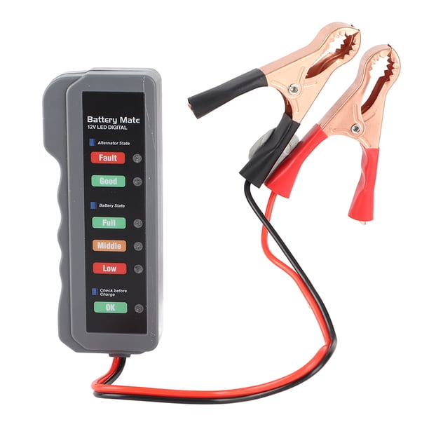 Probador de batería de coche de 12 V, 6 luces LED, pantalla, comprobación del estado del alternador, herramienta de diagnóstico automotriz