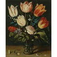 thumbnail image 2 of Andries Daniels 12x14 Gold Ornate Wood Frame and Double Matted Museum Art Print Titled - Still Life&nbsp;Of Tulips and Other&nbsp;Flowers in a Glass Vase, 2 of 4