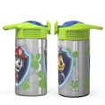 thumbnail image 3 of Zak Designs Paw Patrol - Botella de agua de acero inoxidable de 15.5 onzas con boquilla de popote abatible, dise&ntilde;o duradero sin BPA, Paw Patrol Boy SS Zak Designs NA, 3 of 12
