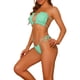 thumbnail image 4 of INSPIRAR CHIC Conjuntos de Bikini de Ropa de Mujer con Volantes y Pliegues, 2 Piezas, Bikini de Corte Alto con Lazos Lateral, Trajes de Baño Grande Verde Turquesa, 4 of 4