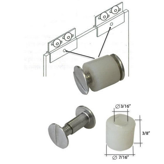 Shower Door Roller Bracket Pin With Nylon Bushing For 3 8 Glass Frameless Bypass Tub And Enclosure