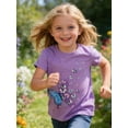 thumbnail image 3 of Lanbubble Girls Graphic T-Shirt Short Sleeve Tees with Butterfly Print Summer Casual Tops, Sizes 5-6, 3 of 8
