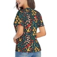 thumbnail image 2 of Goofa Berries and Flowers Pattern Women's Slim-Fit Short-Sleeve V-Neck T-Shirt,Classic-Fit Short-Sleeve V-Neck T-Shirt-Large, 2 of 5