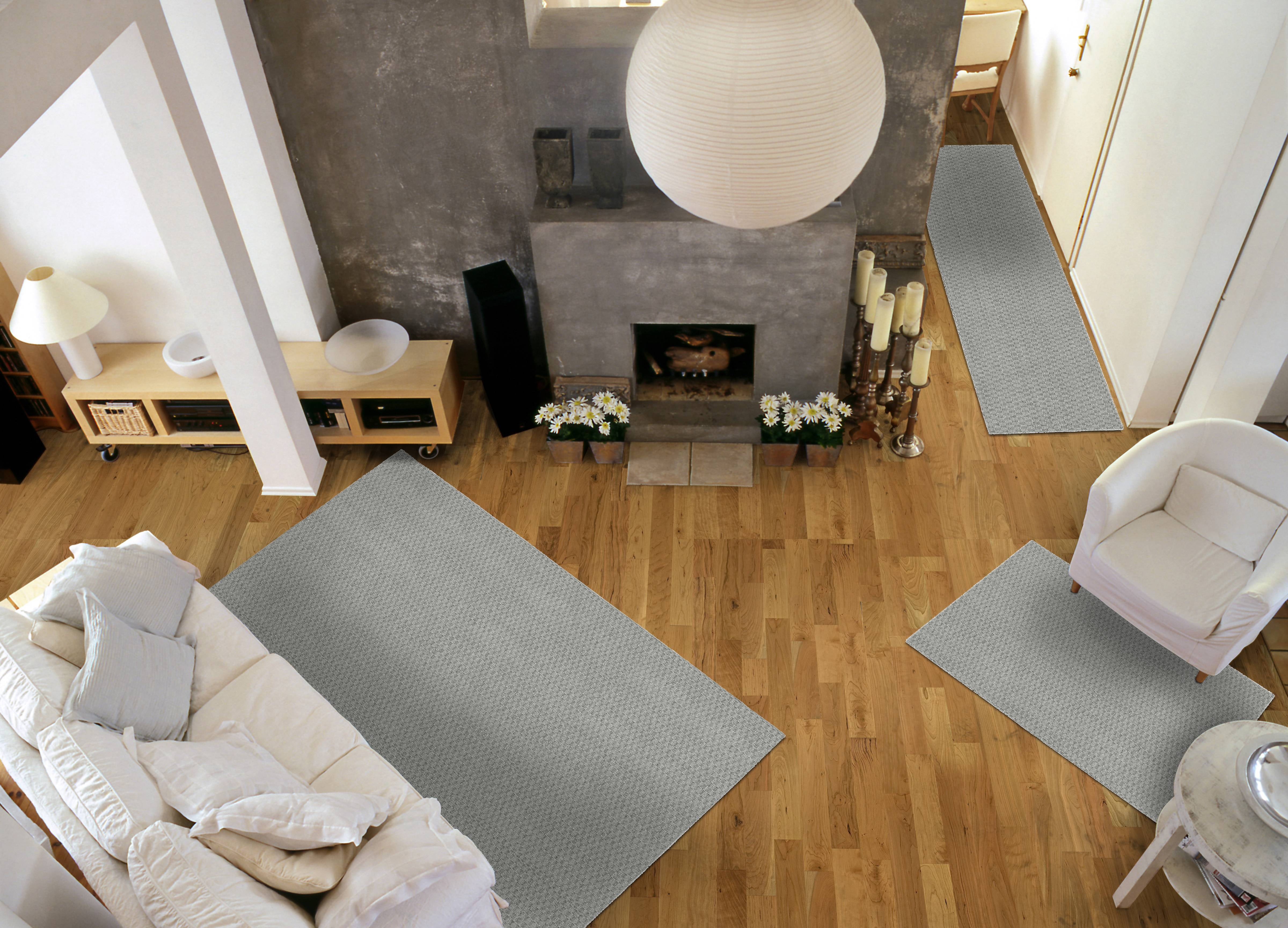 Garland Rug Town Square Indoor Rug Set, 3 Piece (2'x5',3'x4', 5'x7') Silver