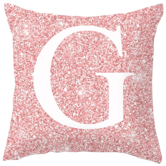Letter Throw Pillow Cover Decorative Alphabet Pillow Case Cushion Cover for Home
