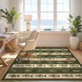 thumbnail image 3 of Design&I 8'x10' Washable Area Rug Vintage Fishing Fly And Tackle Motif With Rustic Angler Stripe Border for Living Room, Family Extra Large Skid-Resistant Low Profile, 3 of 7