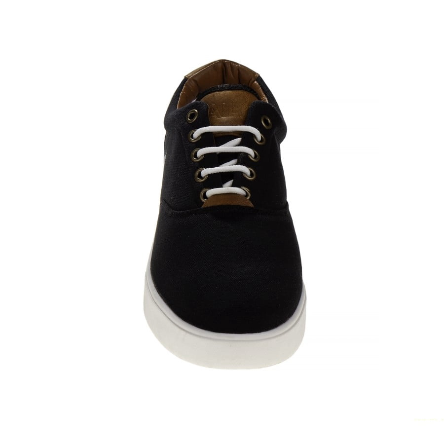 Sail Men'S Canvas Sneakers Featuring Lace Up Vamp, Black, 10.5
