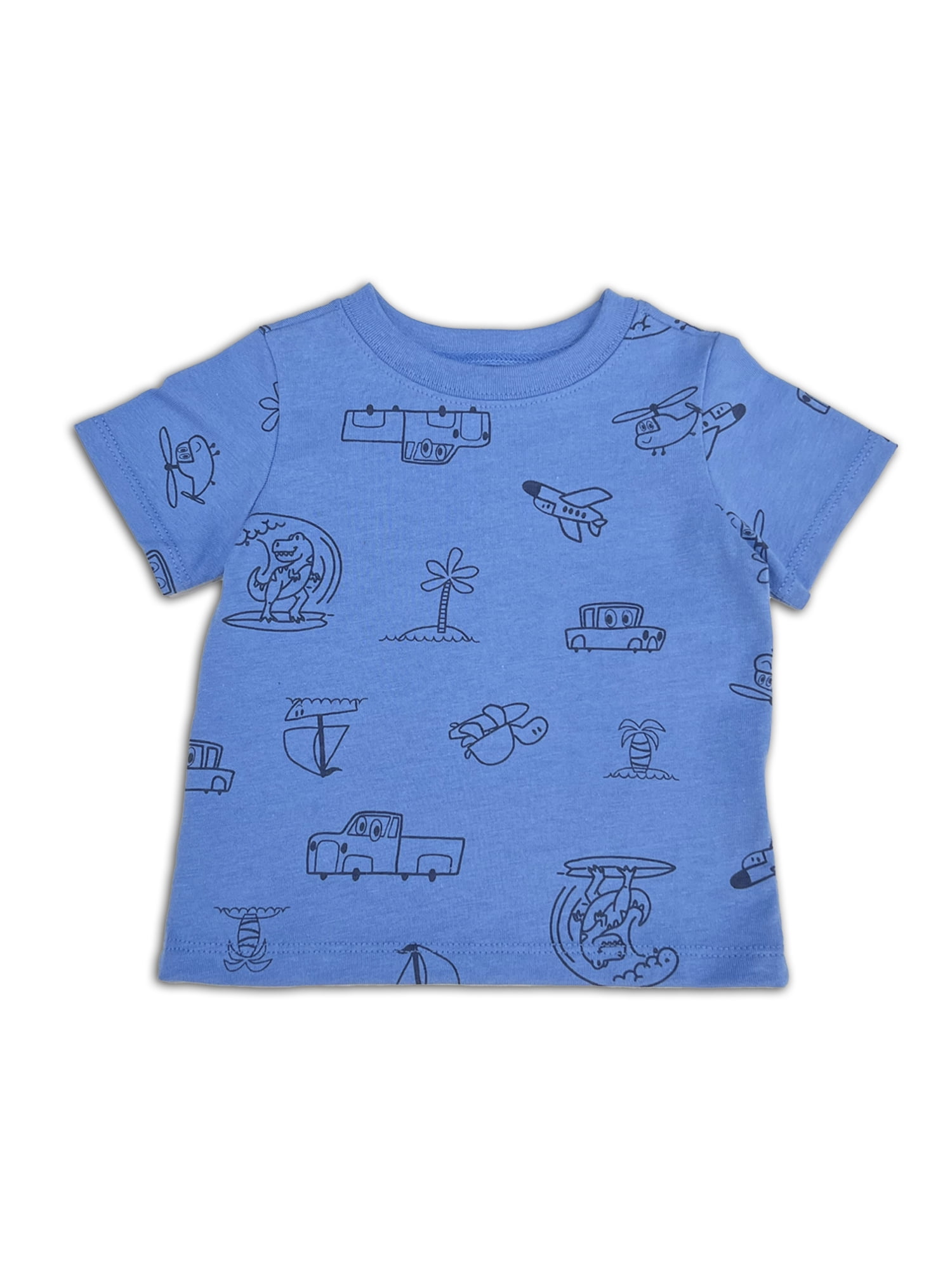 Garanimals Baby Boy Basic Short Sleeve T-Shirt Multipack, 3-Pack, Sizes 0-24 Months