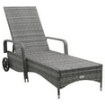 thumbnail image 3 of vidaXL Chaise Longue avec Roues en Poly Rotin Anthracite, 3 of 6