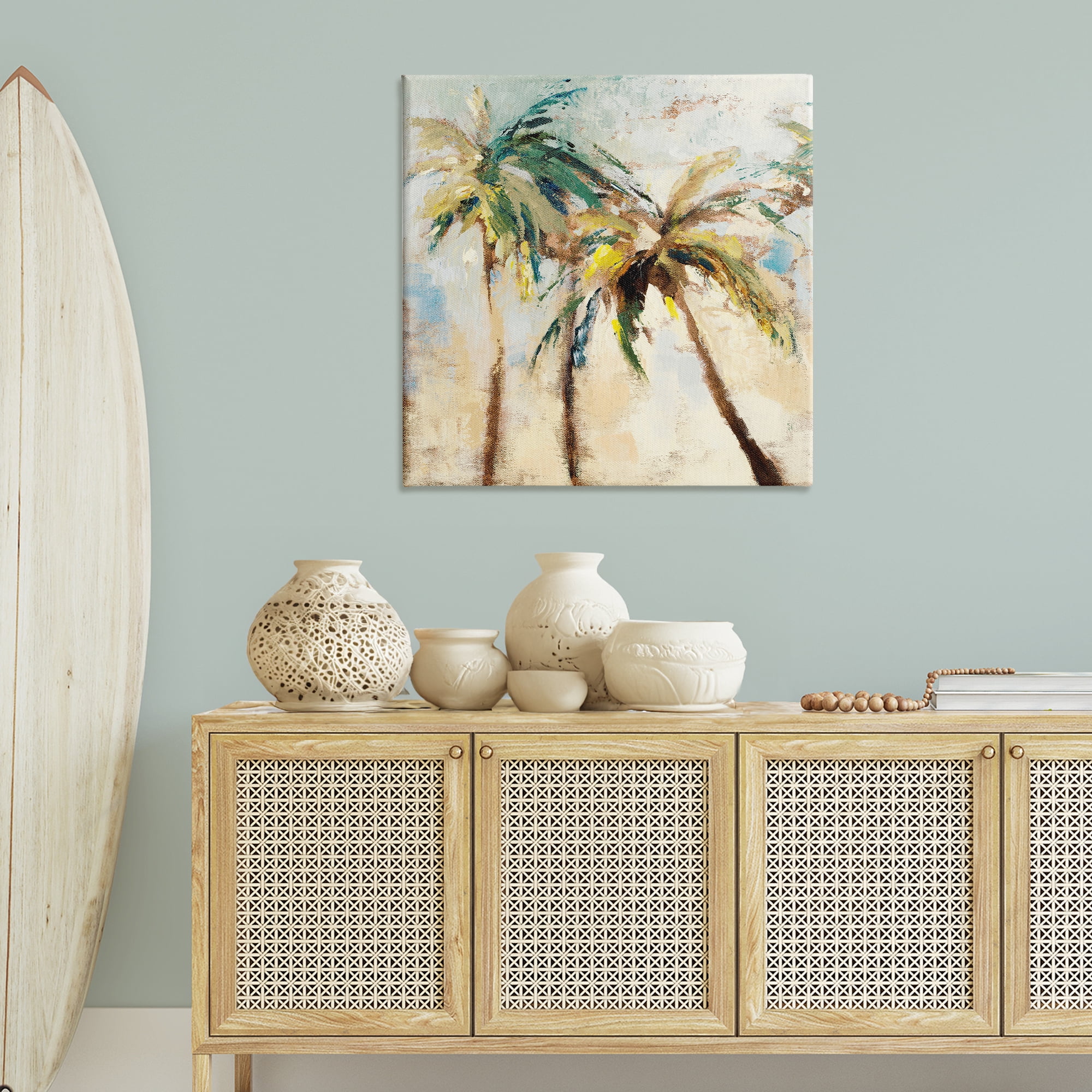 Stupell Industries Tall Palm Trees Abstract Botanical & Floral Painting Gallery Wrapped Canvas Art Print Wall Art, 36 x 36