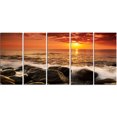 thumbnail image 2 of Bright Sunset over Rocky Shore - Modern Seashore Canvas Art, 2 of 3