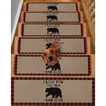 thumbnail image 2 of Christmas Stair Treads for Wooden Steps Indoor Runner Rug Carpet, Farmhouse Country Brown Bear Red Black Plaid 15 Pieces Peel and Stick Staircase Step Treads Covers Washable Throw Door Mats, 30"x8", 2 of 7