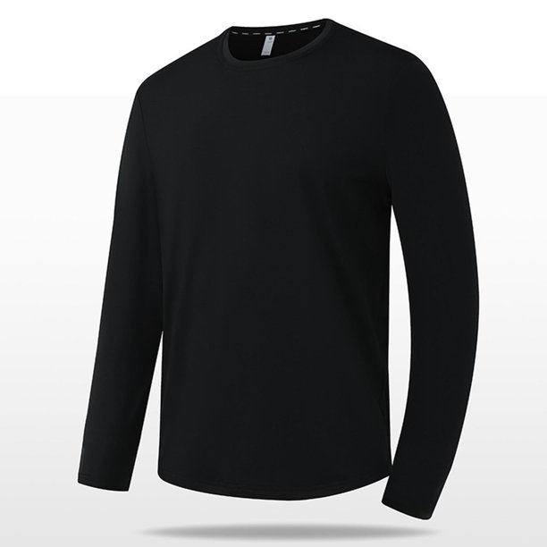 pstuiky Camisas de manga larga abrigadas para hombre, Camiseta informal de cuello redondo para hombre, camiseta deportiva informal falsa, camiseta de cuello redondo de manga larga xxxxxl