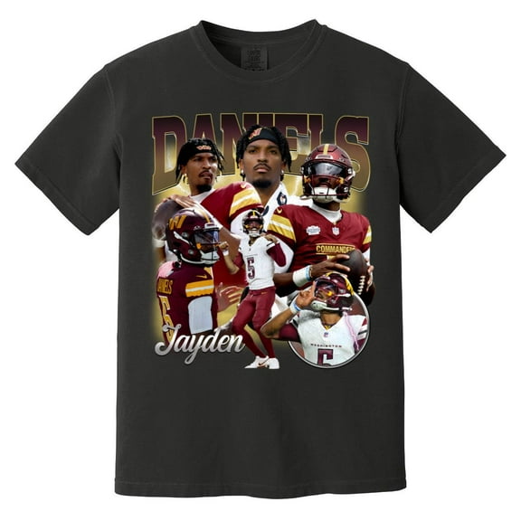 Jayden Daniels Vintage 90s Style Football Graphic Fan Tee Comfort Color T-Shirt