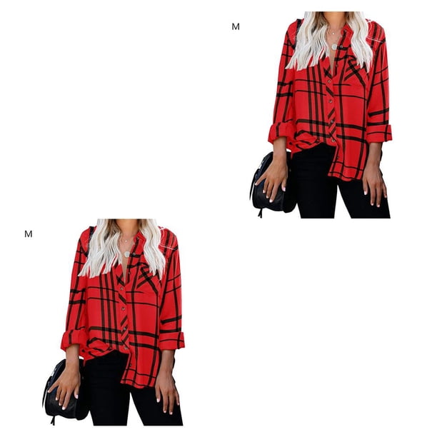 Guardurnaity Camisa de mujer Casual transpirable bolsillo blusa trabajo viaje fotografía damas Top verano otoño ropa regalos de cumpleaños Type5 NO5