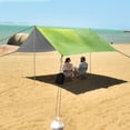 thumbnail image 7 of Portable Beach Tent Sun Shelter With Ground Pegs Water And Wind Resistant Sun Shade Canopy Angle Adjustable Light Green Yellow Watercolor, 7 of 7
