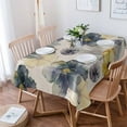 thumbnail image 4 of Retro Beige Yellow Flower Rectangle Tablecloths 54x87,Ombre Blue Green Blossom Floral Table Cloth Table Cover Indoor/Outdoor Tabletop Decor for Wedding Holiday Party Dinner Baby Shower, 4 of 7