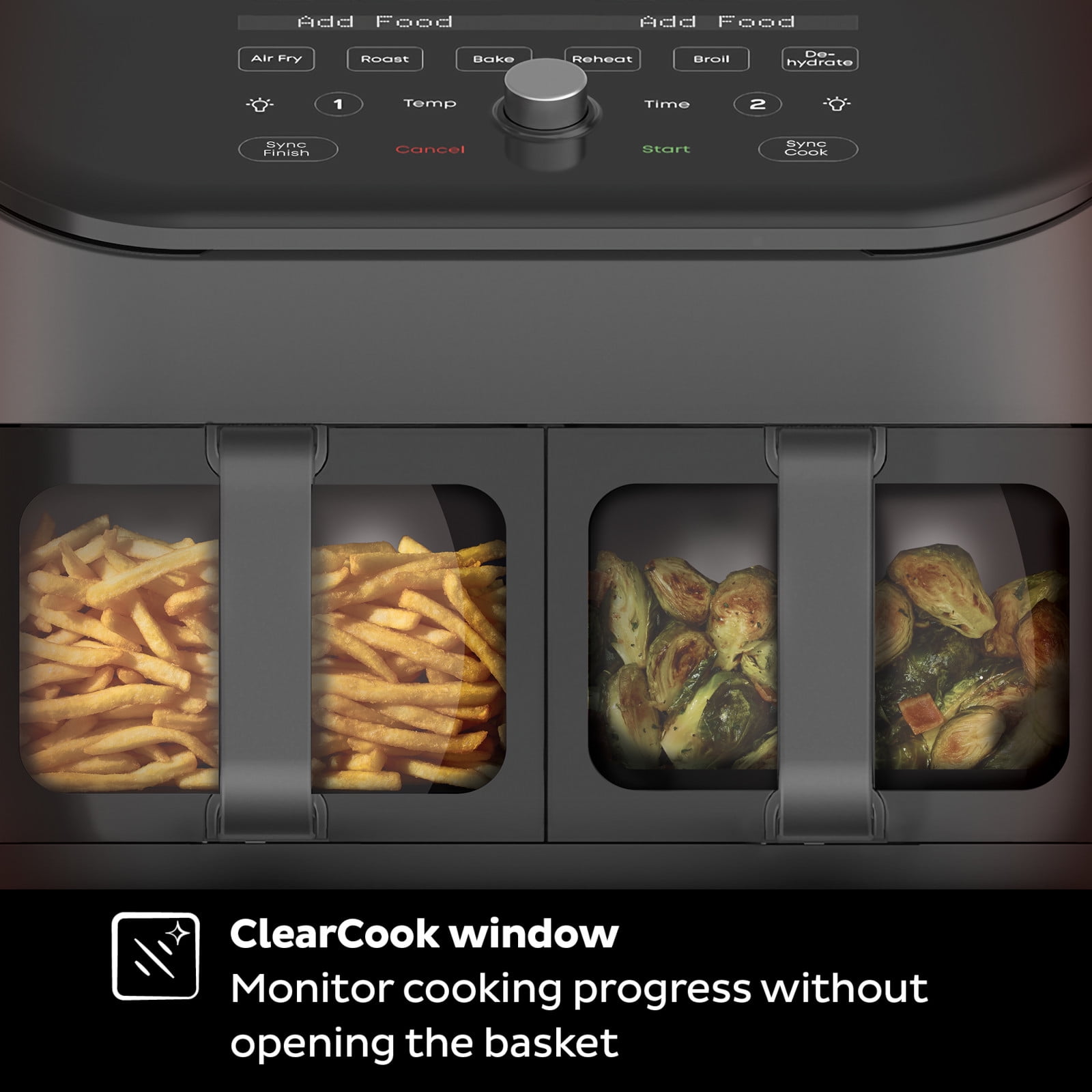 Cooks Dual-Basket Air Fryer 8 Quart Touchscreen 22324 22324C