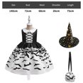 thumbnail image 5 of Disfraz de Halloween con sombrero de bruja, estampado de calavera y calabaza fantasma, para fiesta de disfraces, 5 of 5