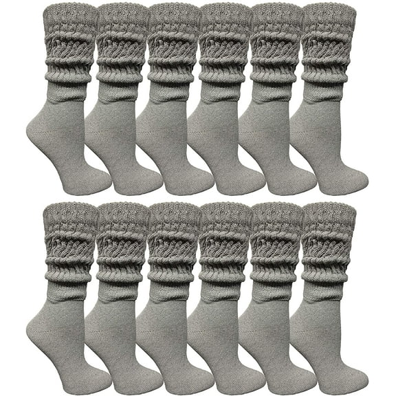 Yacht & Smith EXTRA THICK Slouch Socks for Womens, Extra Heavy Slouchy Ladies Cotton Crew Boot Socks, Size 9-11