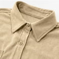 thumbnail image 5 of Men's Polar Fleece Shirt Jacket Long Sleeve Casual Button Down Shirts Shacket with Pockets Khaki XXL, 5 of 8
