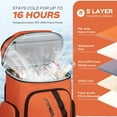 thumbnail image 2 of Maelstrom Backpack Cooler,36 Can Cooler Backpack,Soft Cooler Bag Insulated Leakproof,Lightweight Ice Chest Backpack,Travel Cooler Lunch Backpack for Camping,Hiking,Beach,Orange, 2 of 14
