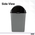 thumbnail image 5 of Superio Compact Slim Trash Can 4.5 Gallon With Swing Top Cover (Gray and Black) 18 Liter, 5 of 6