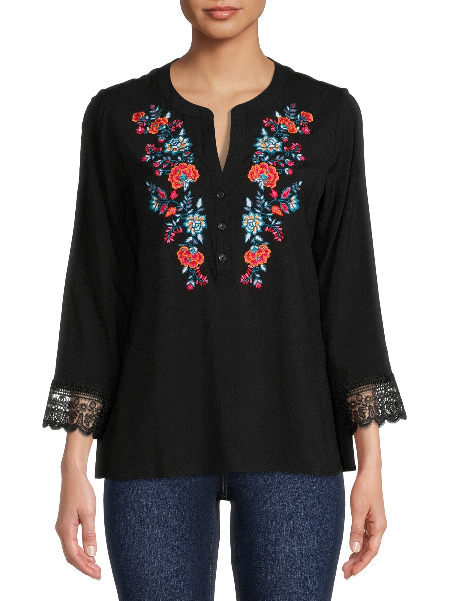The Pioneer Woman Embroidered Tunic Blouse, Women’s - image 5 of 8