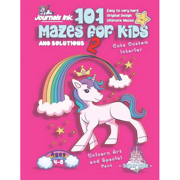 Unicorns 19md2 101 Mazes For Kids 2 Super Kidz Book Children Ages 4 8 Us Edition