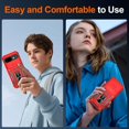 thumbnail image 4 of KOMI for Google Pixel 9A Case with [2 Pack] HD Screen Protector + Slide Camera Cover, 360° Rotation Ring Kickstand [Military Grade] Shockproof Protective Phone Cover for Pixel 9A Red, 4 of 5