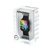 Armitron Matrix Adult 44mm w/Voice Assistant & Backlight Smart Watch w/Charging Cable & Watch Band, Black