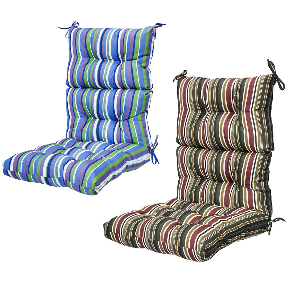 2Pcs Solid Outdoor Chair Cushion High Back Chair Cushion Patio Chair