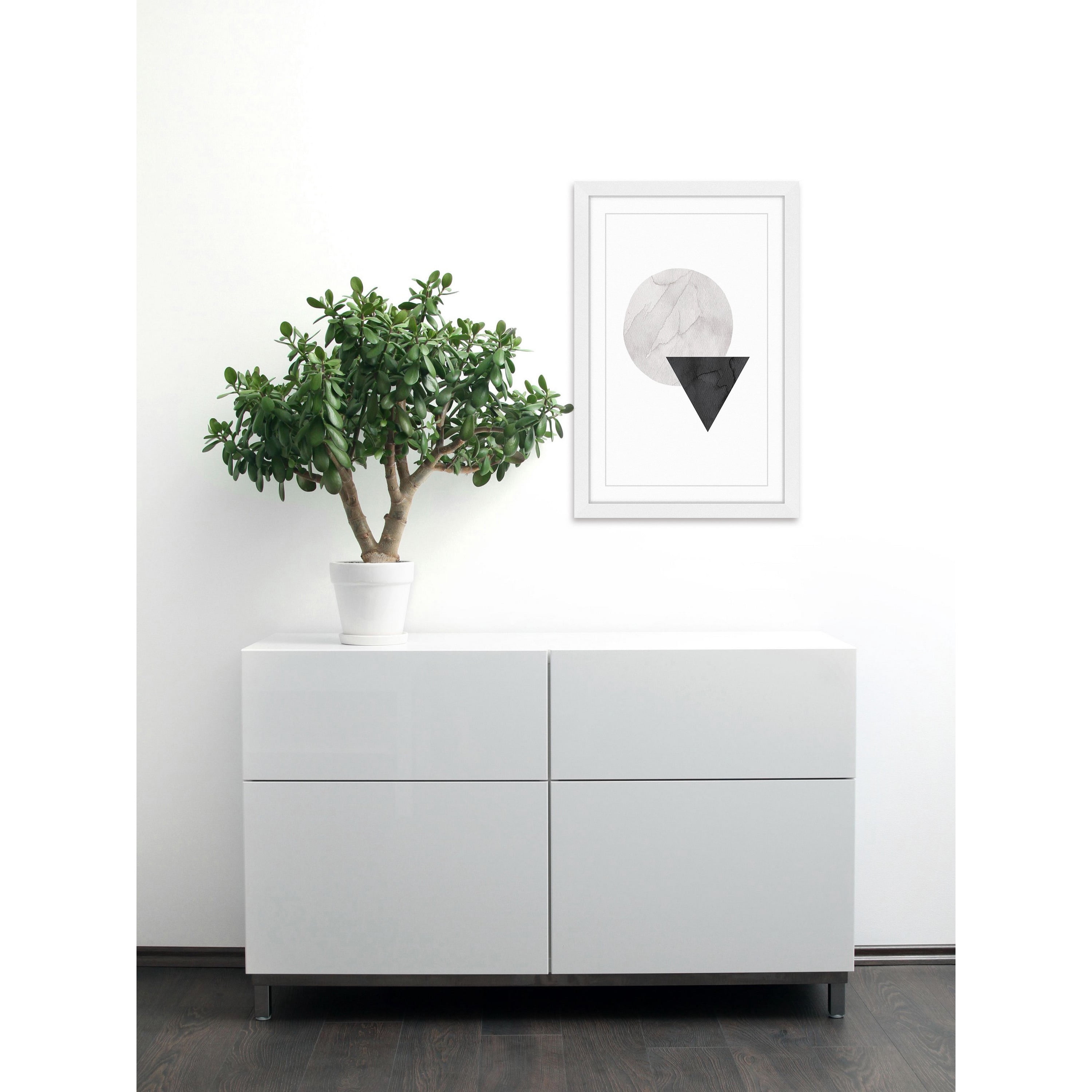 Marmont Hill Inc Marmont Hill - 'Circle Triangle' by Diana Alcala Framed Painting Print - Multi