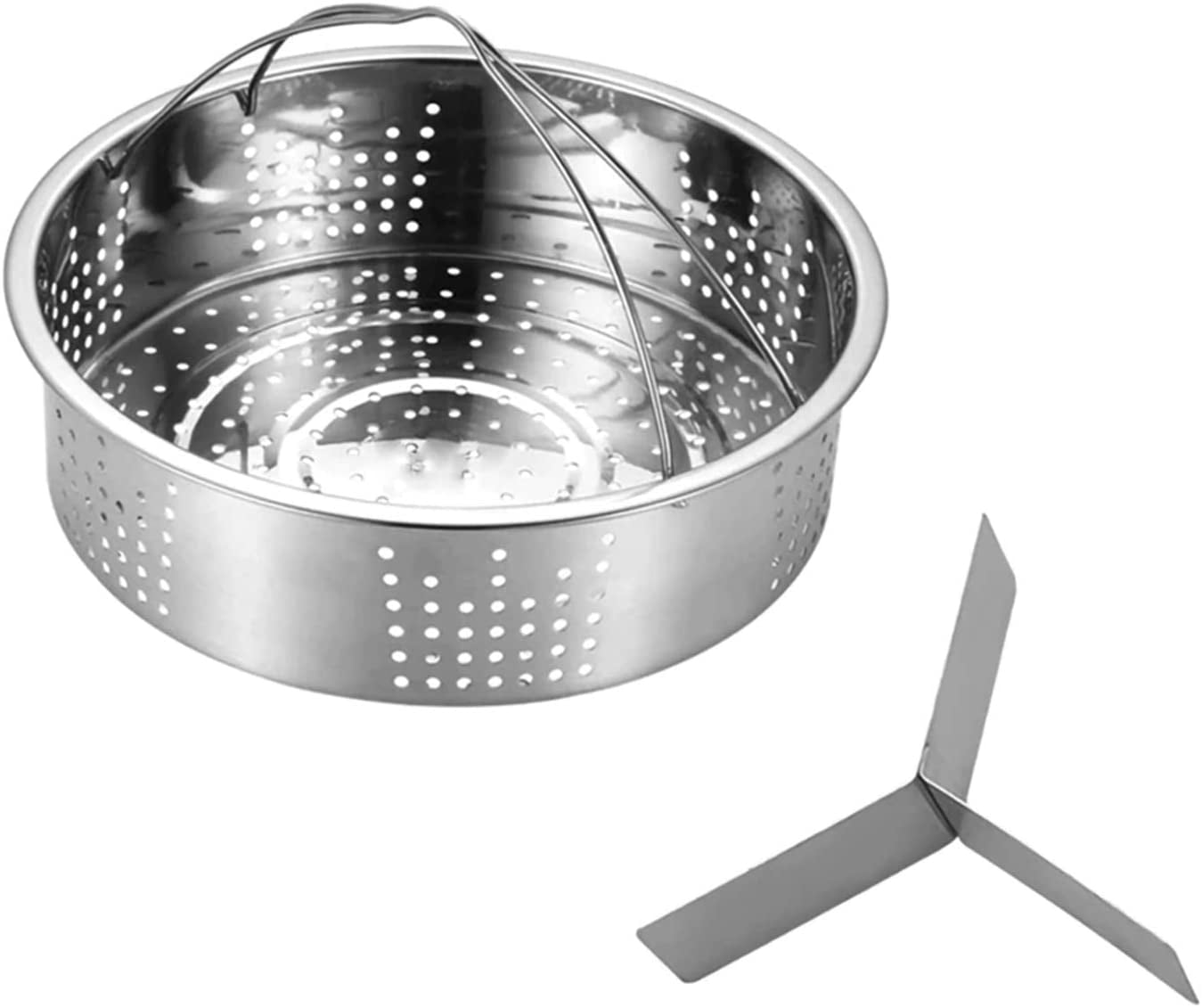 Stainless Steel Steamer Basket with 3 Grids Divider Pressure Cooker