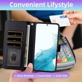thumbnail image 6 of Furiet Argyle Wallet Case for Samsung Galaxy S21 5G 6.2 inch with Tempered Glass Screen Protector Wrist Strap Shoulder Strap, Card Slots Luxury PU Leather Stand Phone Cover for S 21 21S G5 Black, 6 of 8