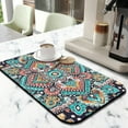 thumbnail image 2 of 2 Pack Washable Rubber Bohemian Vintage Floral Dish Drying Mats for Kitchen Counter Home Large Coffee Bar Pad Accessories and Decor for Utensils Stemware (2pcs 19.5''x12''), 2 of 6