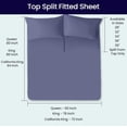 thumbnail image 2 of SGI Bedding 28" King Split Top Flex Head sheet 100% Egyptian Cotton Sheet Set - 600 Thread Count Flex Top Sheet for Adjustable Bed 4 Piece Sheet Set 15" Deep for Sleep Number bed - Mediterranean Blue&nbsp;, 2 of 7