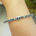 thumbnail image 5 of Dazzlingrock Collection 12.00 CT 14K Round Cut Real Blue Diamond Ladies Tennis Bracelet, White Gold, 5 of 5