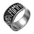thumbnail image 2 of Viking Valknut Ring Unisex Silver Stainless Steel Norse Rune Band Fantasy Forge Jewelry, 2 of 5